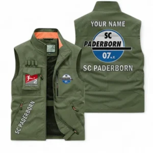 SC Paderborn Personalisierte Ärmellose Outdoor-Weste mit Logo BDE98070325574 - Olivgrün