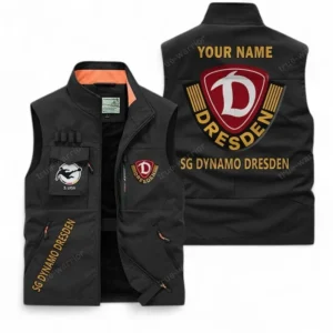 Dynamo Dresden Personalisierte Ärmellose Outdoor-Weste mit Logo BDE98070325575 - Schwarz
