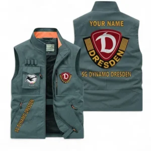 Dynamo Dresden Personalisierte Ärmellose Outdoor-Weste mit Logo BDE98070325575 - Bohnengrün