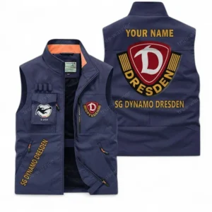 Dynamo Dresden Personalisierte Ärmellose Outdoor-Weste mit Logo BDE98070325575 - Dunkelblau