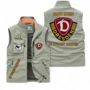 Dynamo Dresden Personalisierte Ärmellose Outdoor-Weste mit Logo BDE98070325575 - Khaki