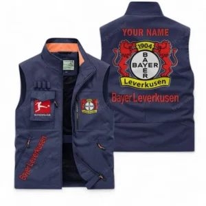 Bayer 04 Leverkusen Personalisierte Ärmellose Outdoor-Weste mit Logo BDE98070325576 - Dunkelblau