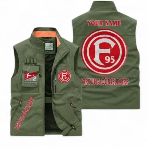 Fortuna Dusseldorf Personalisierte Ärmellose Outdoor-Weste mit Logo BDE98070325577 - Olivgrün
