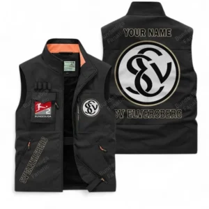 SV Elversberg Personalisierte Ärmellose Outdoor-Weste mit Logo BDE98070325579 - Schwarz