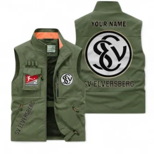 SV Elversberg Personalisierte Ärmellose Outdoor-Weste mit Logo BDE98070325579 - Olivgrün