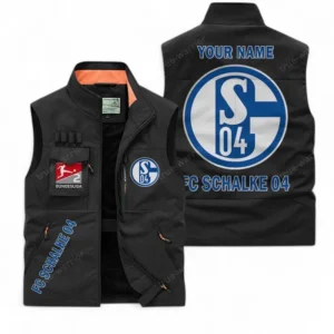 FC Schalke 04 Personalisierte Ärmellose Outdoor-Weste mit Logo BDE98070325580 - Schwarz