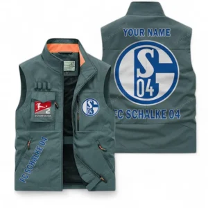 FC Schalke 04 Personalisierte Ärmellose Outdoor-Weste mit Logo BDE98070325580 - Bohnengrün