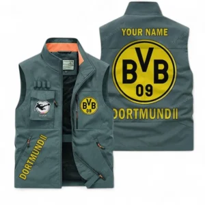 Borussia Dortmund II Personalisierte Ärmellose Outdoor-Weste mit Logo BDE98070325581 - Bohnengrün