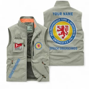 Eintracht Braunschweig Personalisierte Ärmellose Outdoor-Weste mit Logo BDE98070325582 - Khaki