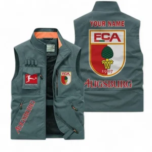 FC Augsburg Personalisierte Ärmellose Outdoor-Weste mit Logo BDE98070325583 - Bohnengrün