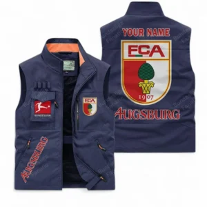 FC Augsburg Personalisierte Ärmellose Outdoor-Weste mit Logo BDE98070325583 - Dunkelblau