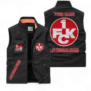 FC Kaiserslautern Personalisierte Ärmellose Outdoor-Weste mit Logo BDE98070325584 - Schwarz
