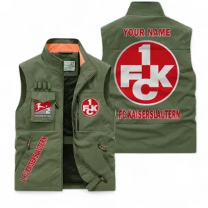 FC Kaiserslautern Personalisierte Ärmellose Outdoor-Weste mit Logo BDE98070325584 - Olivgrün