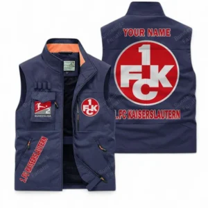 FC Kaiserslautern Personalisierte Ärmellose Outdoor-Weste mit Logo BDE98070325584 - Dunkelblau