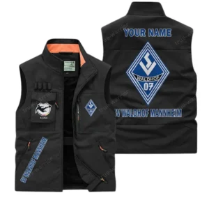 Waldhof Mannheim Personalisierte Ärmellose Outdoor-Weste mit Logo BDE98070325585 - Schwarz