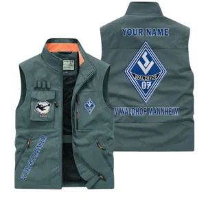 Waldhof Mannheim Personalisierte Ärmellose Outdoor-Weste mit Logo BDE98070325585 - Bohnengrün