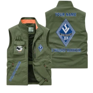 Waldhof Mannheim Personalisierte Ärmellose Outdoor-Weste mit Logo BDE98070325585 - Olivgrün