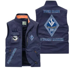 Waldhof Mannheim Personalisierte Ärmellose Outdoor-Weste mit Logo BDE98070325585 - Dunkelblau