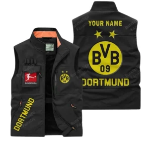 Borussia Dortmund Personalisierte Ärmellose Outdoor-Weste mit Logo BDE98070325586 - Schwarz