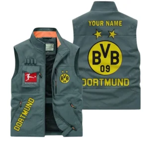 Borussia Dortmund Personalisierte Ärmellose Outdoor-Weste mit Logo BDE98070325586 - Bohnengrün
