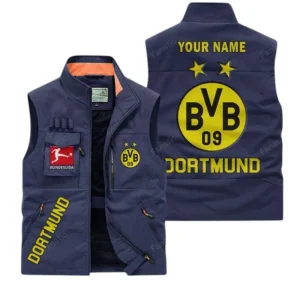 Borussia Dortmund Personalisierte Ärmellose Outdoor-Weste mit Logo BDE98070325586 - Dunkelblau