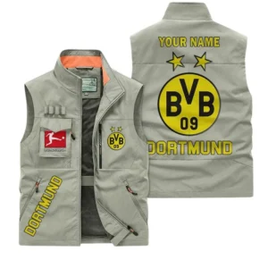 Borussia Dortmund Personalisierte Ärmellose Outdoor-Weste mit Logo BDE98070325586 - Khaki