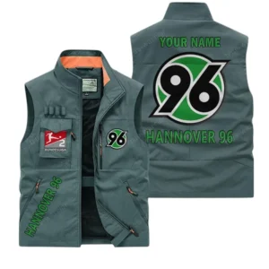 Hannover 96 Personalisierte Ärmellose Outdoor-Weste mit Logo BDE98070325587 - Bohnengrün