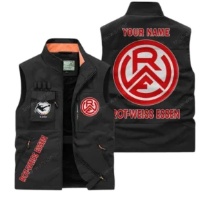 Rot-Weiss Essen Personalisierte Ärmellose Outdoor-Weste mit Logo BDE98070325588 - Schwarz
