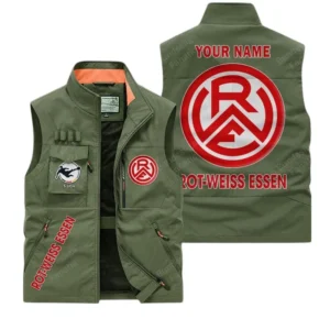 Rot-Weiss Essen Personalisierte Ärmellose Outdoor-Weste mit Logo BDE98070325588 - Olivgrün