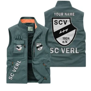 SC Verl Personalisierte Ärmellose Outdoor-Weste mit Logo BDE98070325589 - Bohnengrün