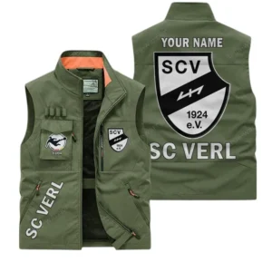 SC Verl Personalisierte Ärmellose Outdoor-Weste mit Logo BDE98070325589 - Olivgrün