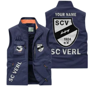 SC Verl Personalisierte Ärmellose Outdoor-Weste mit Logo BDE98070325589 - Dunkelblau