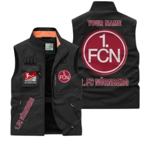 FC Nurnberg Personalisierte Ärmellose Outdoor-Weste mit Logo BDE98070325590 - Schwarz