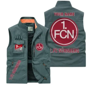 FC Nurnberg Personalisierte Ärmellose Outdoor-Weste mit Logo BDE98070325590 - Bohnengrün