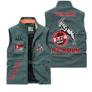 FC Koln Personalisierte Ärmellose Outdoor-Weste mit Logo BDE98070325593 - Bohnengrün