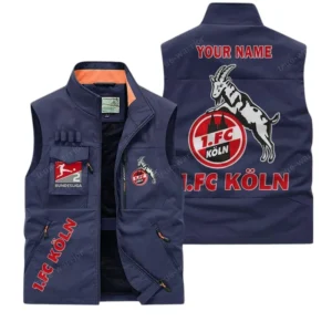 FC Koln Personalisierte Ärmellose Outdoor-Weste mit Logo BDE98070325593 - Dunkelblau