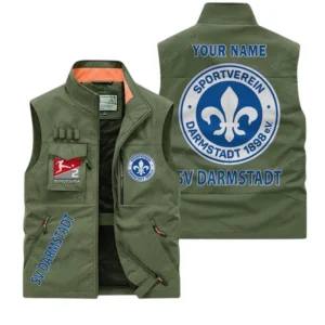 Darmstadt 98 Personalisierte Ärmellose Outdoor-Weste mit Logo BDE98070325594 - Olivgrün