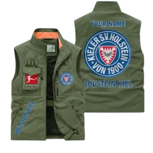 Holstein Kiel Personalisierte Ärmellose Outdoor-Weste mit Logo BDE98070325596 - Olivgrün