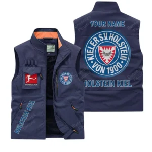 Holstein Kiel Personalisierte Ärmellose Outdoor-Weste mit Logo BDE98070325596 - Dunkelblau