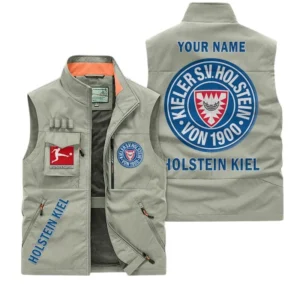 Holstein Kiel Personalisierte Ärmellose Outdoor-Weste mit Logo BDE98070325596 - Khaki