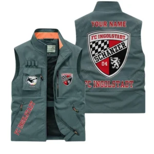 FC Ingolstadt Personalisierte Ärmellose Outdoor-Weste mit Logo BDE98070325597 - Bohnengrün