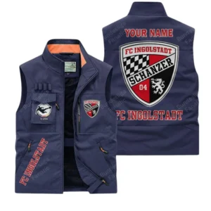 FC Ingolstadt Personalisierte Ärmellose Outdoor-Weste mit Logo BDE98070325597 - Dunkelblau