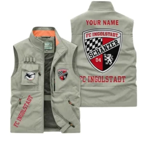 FC Ingolstadt Personalisierte Ärmellose Outdoor-Weste mit Logo BDE98070325597 - Khaki