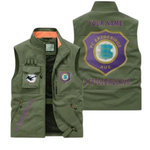 Erzgebirge Aue Personalisierte Ärmellose Outdoor-Weste mit Logo BDE98070325599 - Olivgrün