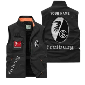 SC Freiburg Personalisierte Ärmellose Outdoor-Weste mit Logo BDE98070325600 - Schwarz