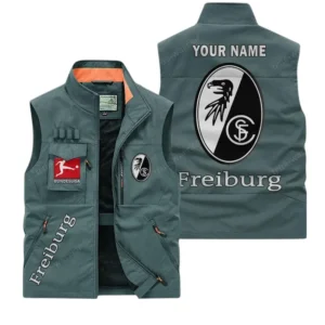 SC Freiburg Personalisierte Ärmellose Outdoor-Weste mit Logo BDE98070325600 - Bohnengrün