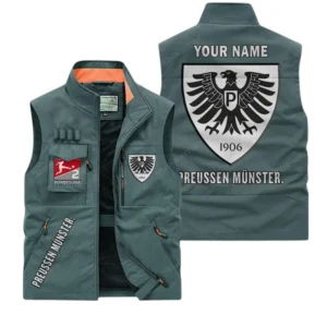 PreuBen Munster Personalisierte Ärmellose Outdoor-Weste mit Logo BDE98070325601 - Bohnengrün
