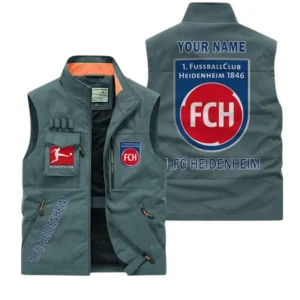 FC Heidenheim Personalisierte Ärmellose Outdoor-Weste mit Logo BDE98070325603 - Bohnengrün