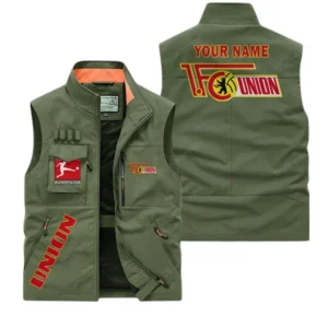 Union Berlin Personalisierte Ärmellose Outdoor-Weste mit Logo BDE98070325604 - Olivgrün