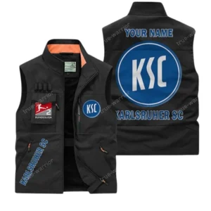 Karlsruher SC Personalisierte Ärmellose Outdoor-Weste mit Logo BDE98070325605 - Schwarz
